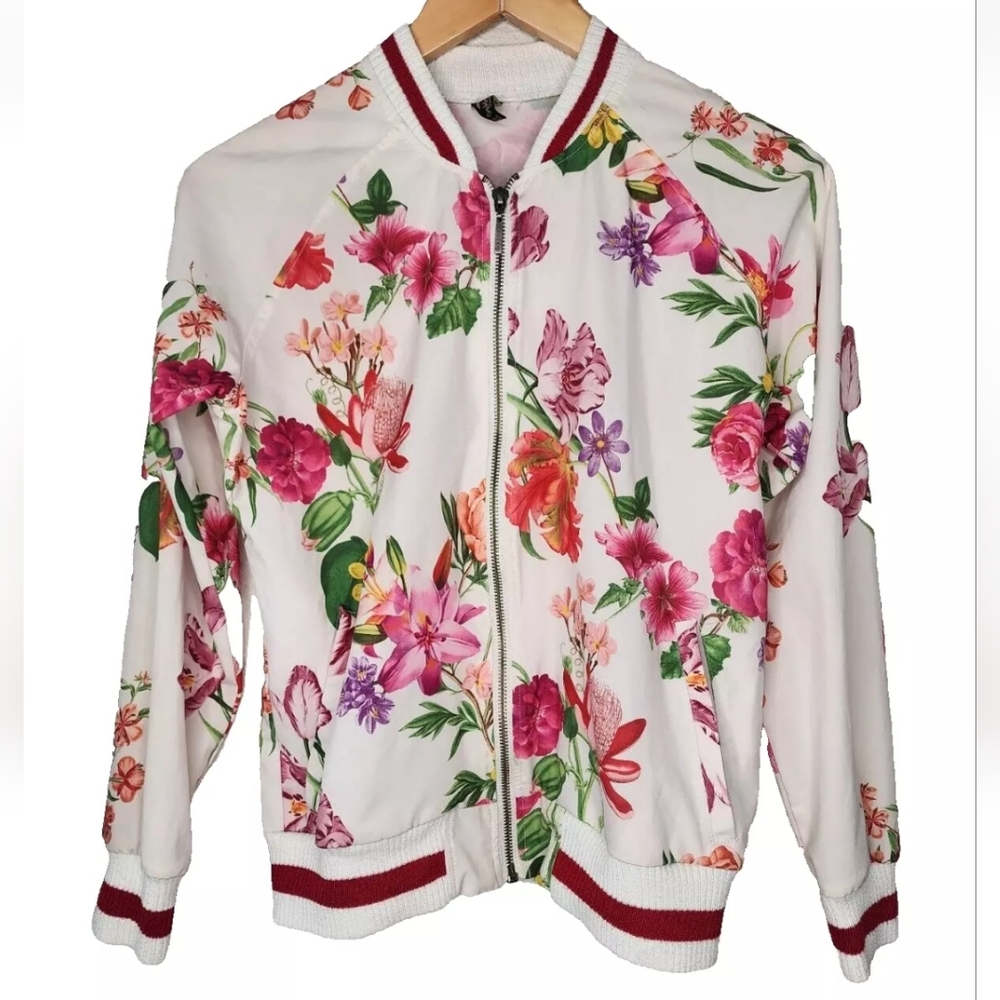 Big John Floral Bomber Baseball Jacket Size M